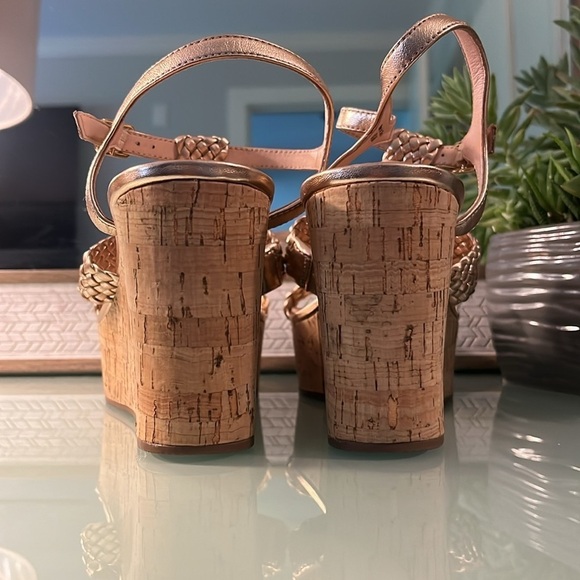 NWOT kate spade platform cork rose gold sandals - Picture 5 of 6